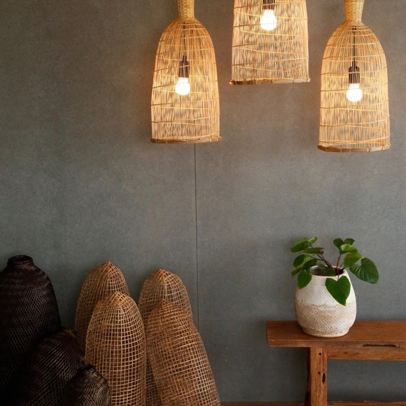 Bamboo pendant lights can be hardwired - Picture 6 of 6